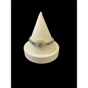 Two Tone Square Crystal Pave Bracelet